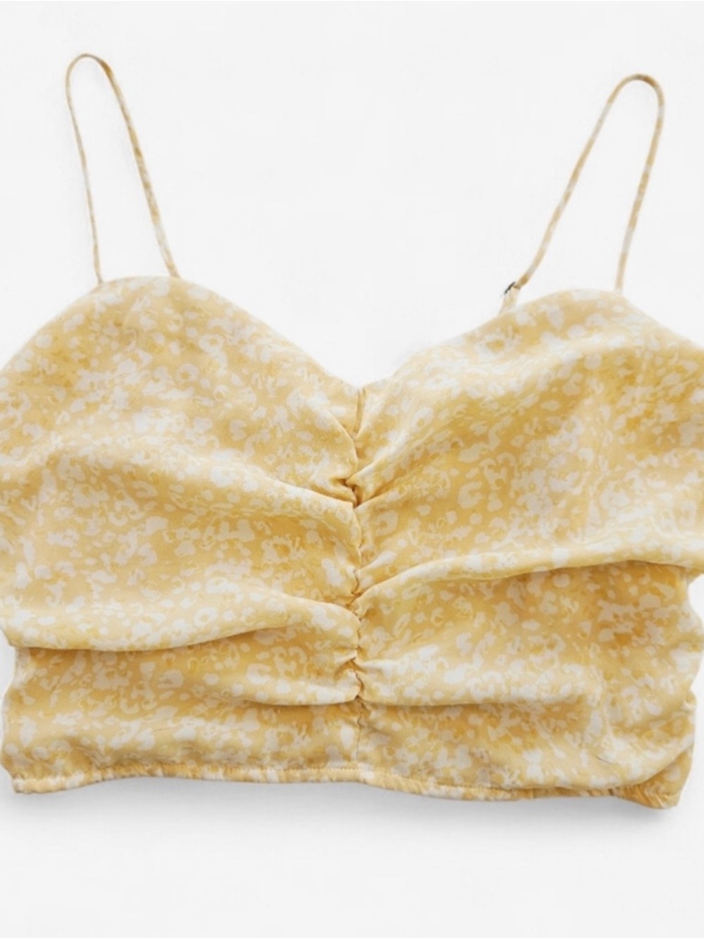 Abercrombie & Fitch Yellow Floral Ruched Top